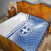 Personalized Greece Coat of Arms Quilt Greek cross and Two Laurel Branches