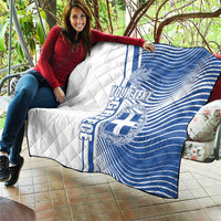 Personalized Greece Coat of Arms Quilt Greek cross and Two Laurel Branches