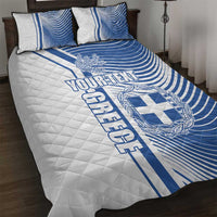 Personalized Greece Coat of Arms Quilt Bed Set Greek cross and Two Laurel Branches