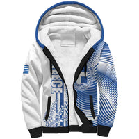 Personalized Greece Coat of Arms Sherpa Hoodie Greek cross and Two Laurel Branches