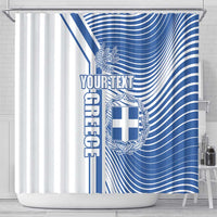 Personalized Greece Coat of Arms Shower Curtain Greek cross and Two Laurel Branches