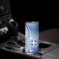 Personalized Greece Coat of Arms Skinny Tumbler Greek Cross and Two Laurel Branches