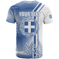 Personalized Greece Coat of Arms T Shirt Greek cross and Two Laurel Branches
