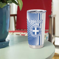 Personalized Greece Coat of Arms Tumbler Cup Greek Cross and Two Laurel Branches