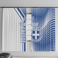 Personalized Greece Coat of Arms Window Curtain Greek cross and Two Laurel Branches