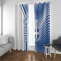 Personalized Greece Coat of Arms Window Curtain Greek cross and Two Laurel Branches