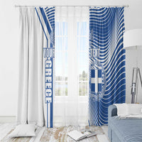 Personalized Greece Coat of Arms Window Curtain Greek cross and Two Laurel Branches