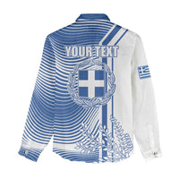 Personalized Greece Coat of Arms Women Casual Shirt Greek cross and Two Laurel Branches