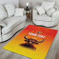 Personalized Spain Bull with Crown Area Rug Espana Flag with Coat of Arms