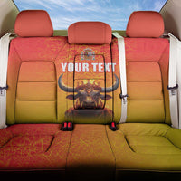 Personalized Spain Bull with Crown Back Car Seat Cover Espana Flag with Coat of Arms