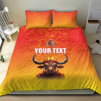 Personalized Spain Bull with Crown Bedding Set Espana Flag with Coat of Arms