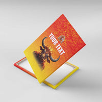 Personalized Spain Bull with Crown Canvas Wall Art Espana Flag with Coat of Arms