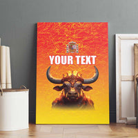 Personalized Spain Bull with Crown Canvas Wall Art Espana Flag with Coat of Arms