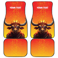 Personalized Spain Bull with Crown Car Mats Espana Flag with Coat of Arms