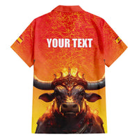 Personalized Spain Bull with Crown Hawaiian Shirt Espana Flag with Coat of Arms