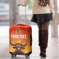 Personalized Spain Bull with Crown Luggage Cover Espana Flag with Coat of Arms