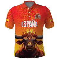 Personalized Spain Bull with Crown Polo Shirt Espana Flag with Coat of Arms