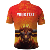 Personalized Spain Bull with Crown Polo Shirt Espana Flag with Coat of Arms
