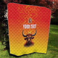 Personalized Spain Bull with Crown Quilt Espana Flag with Coat of Arms