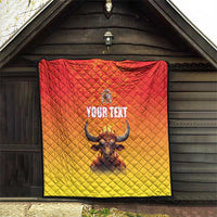 Personalized Spain Bull with Crown Quilt Espana Flag with Coat of Arms