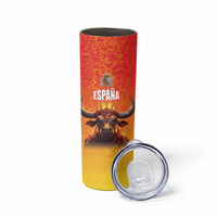Personalized Spain Bull with Crown Skinny Tumbler Espana Flag with Coat of Arms