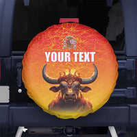 Personalized Spain Bull with Crown Spare Tire Cover Espana Flag with Coat of Arms