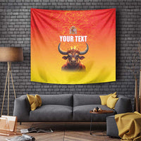 Personalized Spain Bull with Crown Tapestry Espana Flag with Coat of Arms