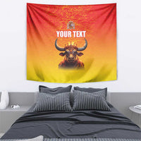 Personalized Spain Bull with Crown Tapestry Espana Flag with Coat of Arms
