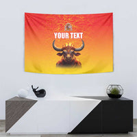 Personalized Spain Bull with Crown Tapestry Espana Flag with Coat of Arms