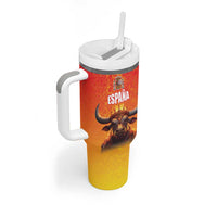 Personalized Spain Bull with Crown Tumbler With Handle Espana Flag with Coat of Arms