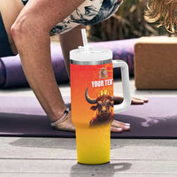 Personalized Spain Bull with Crown Tumbler With Handle Espana Flag with Coat of Arms