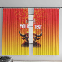 Personalized Spain Bull with Crown Window Curtain Espana Flag with Coat of Arms