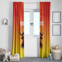 Personalized Spain Bull with Crown Window Curtain Espana Flag with Coat of Arms