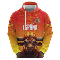 Personalized Spain Bull with Crown Zip Hoodie Espana Flag with Coat of Arms
