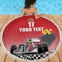 Custom Spain Formula One Beach Blanket Motorsport with Flag F1 World Championship