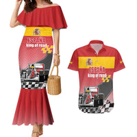 Custom Spain Formula One Couples Matching Mermaid Dress and Hawaiian Shirt Motorsport with Flag F1 World Championship