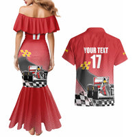 Custom Spain Formula One Couples Matching Mermaid Dress and Hawaiian Shirt Motorsport with Flag F1 World Championship