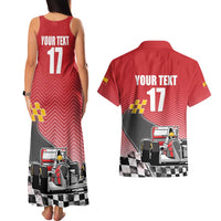 Custom Spain Formula One Couples Matching Tank Maxi Dress and Hawaiian Shirt Motorsport with Flag F1 World Championship
