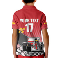 Custom Spain Formula One Kid Polo Shirt Motorsport with Flag F1 World Championship