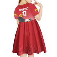 Custom Spain Formula One Kid Short Sleeve Dress Motorsport with Flag F1 World Championship