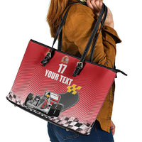 Custom Spain Formula One Leather Tote Bag Motorsport with Flag F1 World Championship