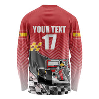Custom Spain Formula One Long Sleeve Shirt Motorsport with Flag F1 World Championship