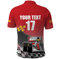 Custom Spain Formula One Polo Shirt Motorsport with Flag F1 World Championship