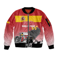 Custom Spain Formula One Sleeve Zip Bomber Jacket Motorsport with Flag F1 World Championship