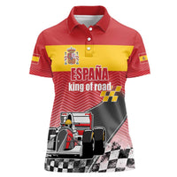 Custom Spain Formula One Women Polo Shirt Motorsport with Flag F1 World Championship