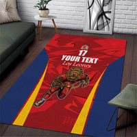 Custom Espana Rugby Spain Area Rug Lion Mascot Come on Los Leones Red Style