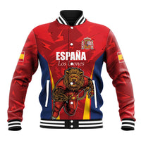 Custom Espana Rugby Spain Baseball Jacket Lion Mascot Come on Los Leones Red Style