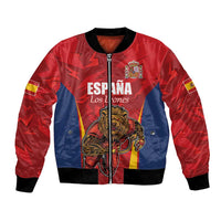 Custom Espana Rugby Spain Bomber Jacket Lion Mascot Come on Los Leones Red Style