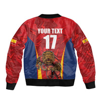 Custom Espana Rugby Spain Bomber Jacket Lion Mascot Come on Los Leones Red Style
