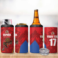 Custom Espana Rugby Spain 4 in 1 Can Cooler Tumbler Lion Mascot Come on Los Leones Red Style